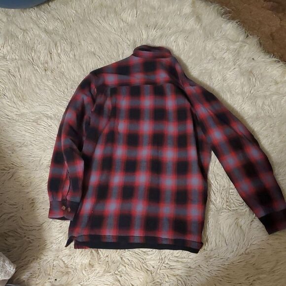 RedHead Fleece Lined Flannel Button Up Shirt Mens L Red Plaid Long Sleeve - Picture 6 of 9